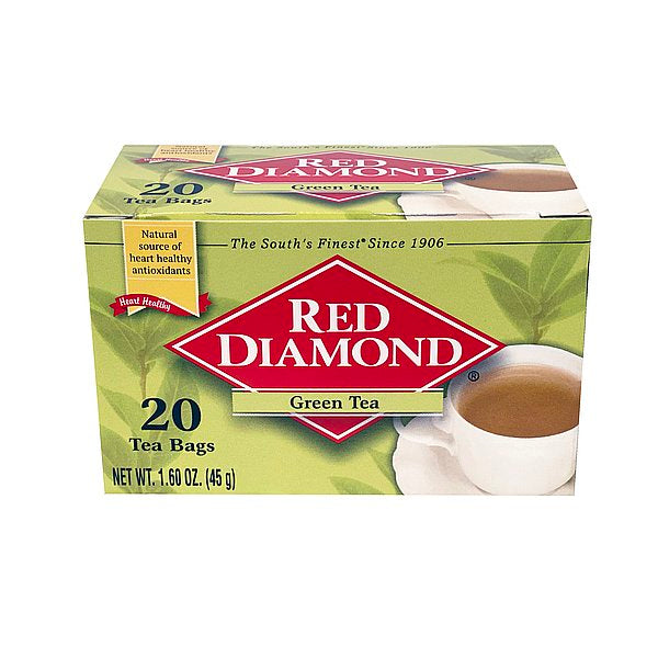 Red Diamond Green Tea Bags Single Serving Size 20 ct