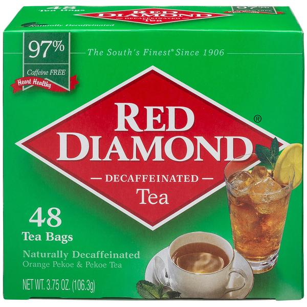 Red Diamond Decaffeinated Tea Bags Single Serving Size - 48 ct
