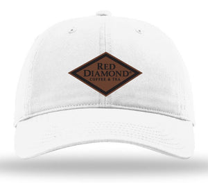 Red Diamond White Ball Cap