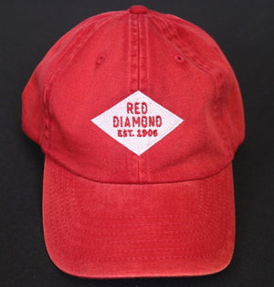 Red Diamond Embroidered Vintage Washed Cap